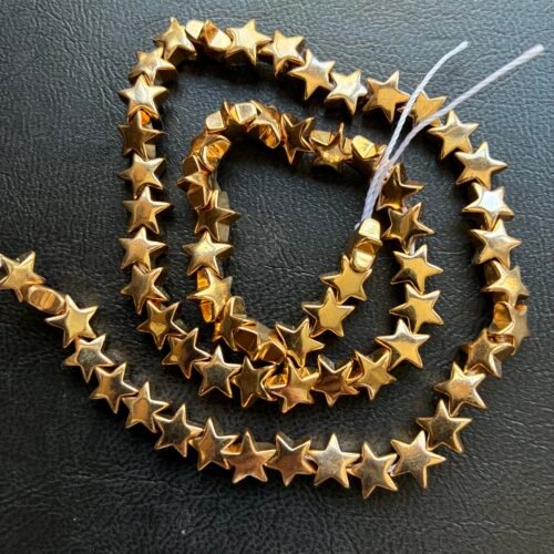 Hematite, Pink Gold Star, 8 Mm* 3.5 Mm, 40 CM