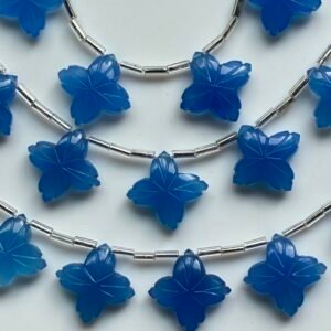 Chalcedony, blue, Flower, 8 beads, 17*17 mm