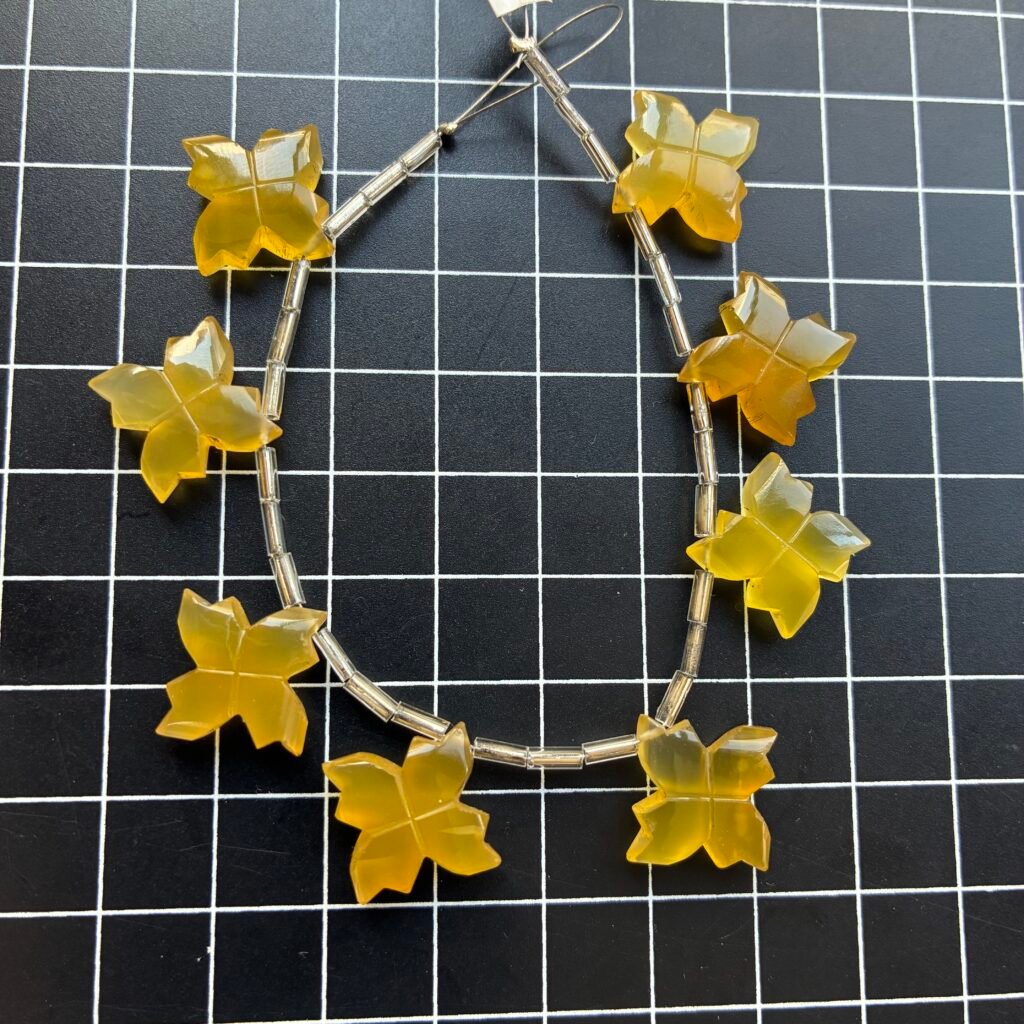 Carving Square Flower, 8 beads