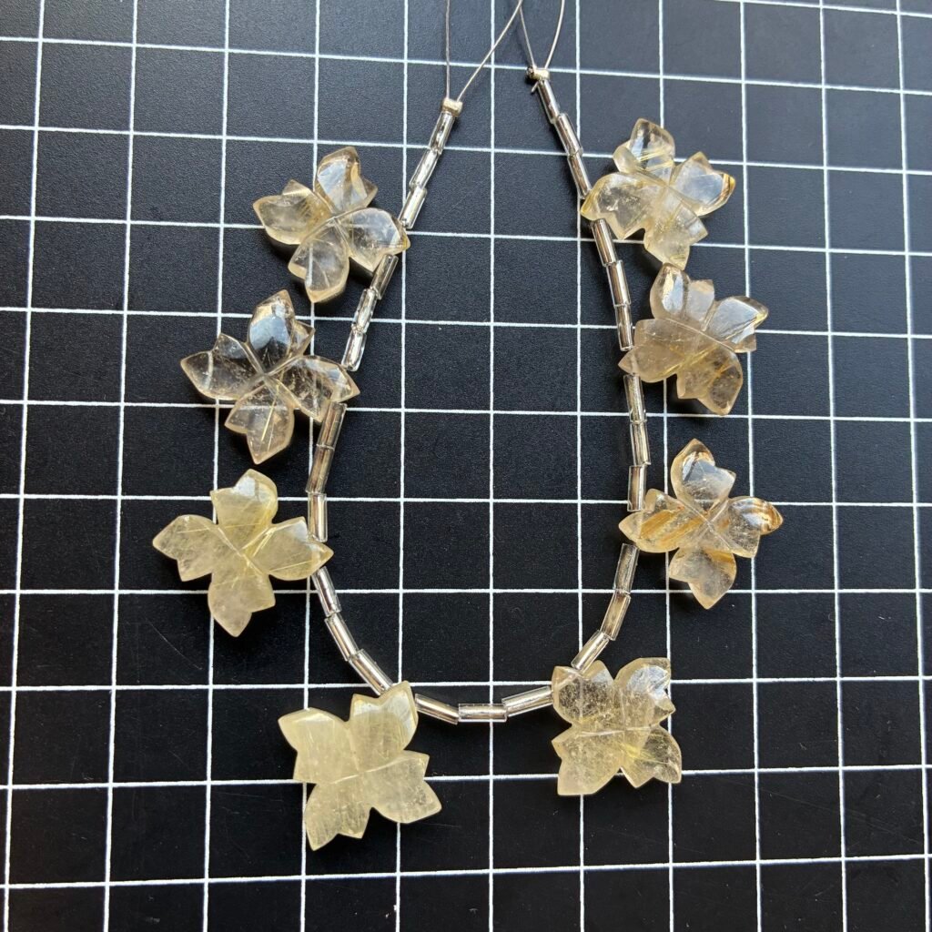 Carving Square Flower, 8 beads