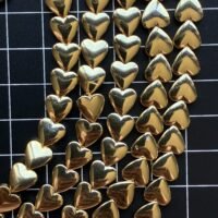 Hematite Gold Heart M, 8*7.5 MM