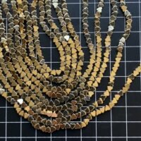 Hematite Gold Heart S, 4 Mm, 40 CM