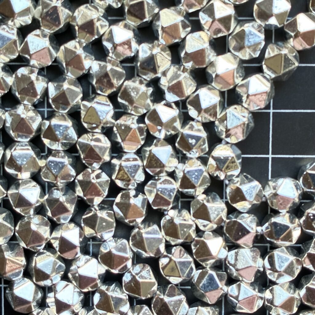 Hematite, Silver Disco Ball, 8mm, 38 CM