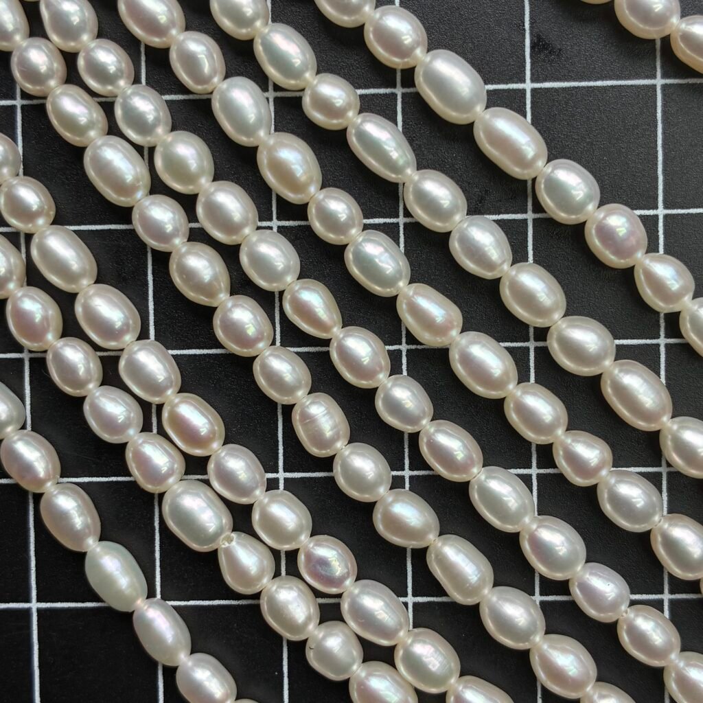Freshwater Pearl, Rice S, 6-4.5*4 Mm, 36 Cm