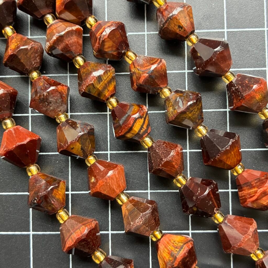Tiger Eye, Abacus Shape, Brown, 10mm, 40 Cm