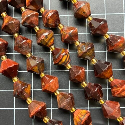 Tiger Eye, Abacus Shape, Brown, 10mm, 40 Cm