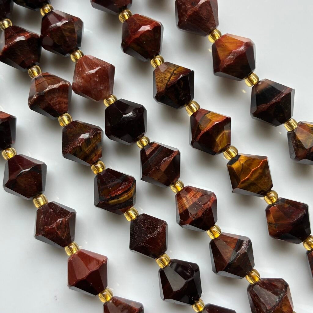 Tiger Eye, Abacus Shape, Brown, 10mm, 40 Cm