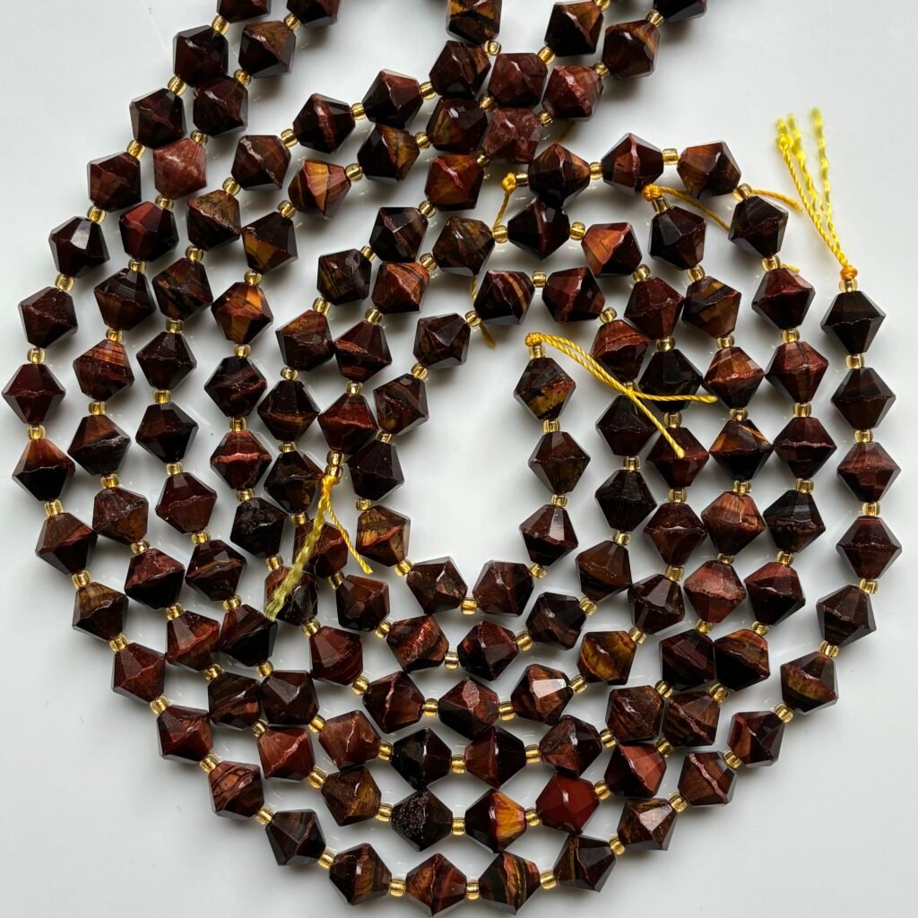 Tiger Eye, Abacus Shape, Brown, 10mm, 40 Cm