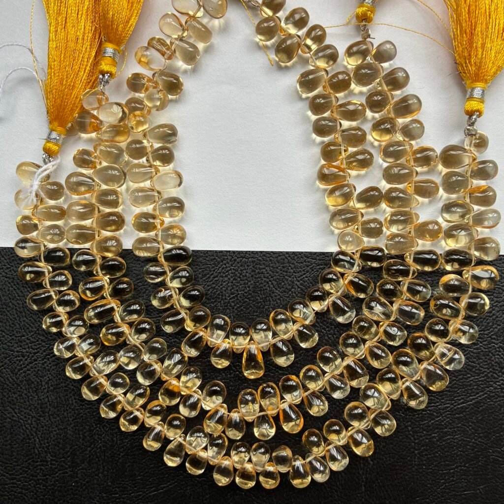 Citrine Smooth Drops,24Cm
