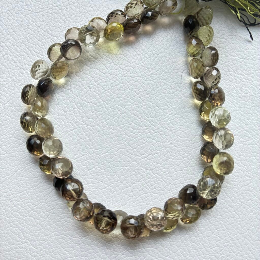 Bio Lemon Quartz, Micro cut, Onion, 24 CM , 7.5*6.3 mm