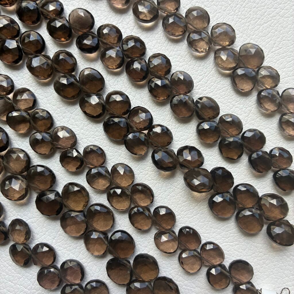 Smoky Quartz, Heart, L size, 22 cm, 9.5*9- 7.8*8.5MM