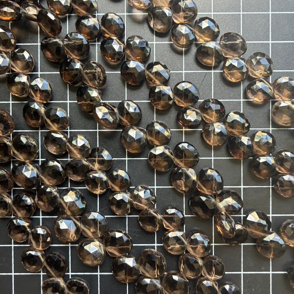 Smoky Quartz, Heart, L size, 22 cm, 9.5*9- 7.8*8.5MM