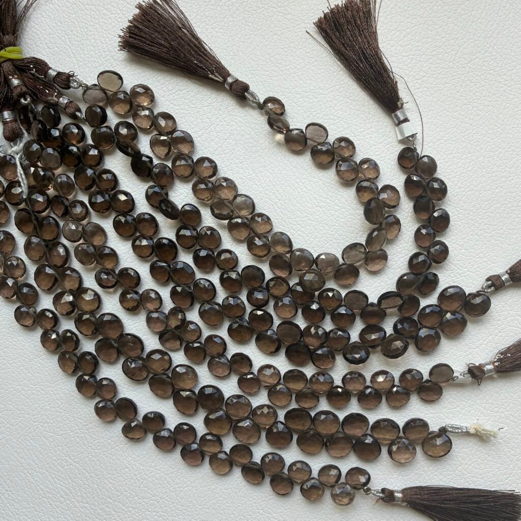 Smoky Quartz, Heart, L size, 22 cm, 9.5*9- 7.8*8.5MM