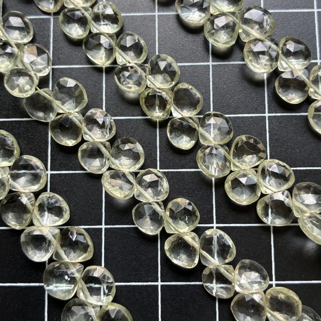 Green Amethyst, Faceted Heart, 20cm, 6.9*6.7*2.5 mm