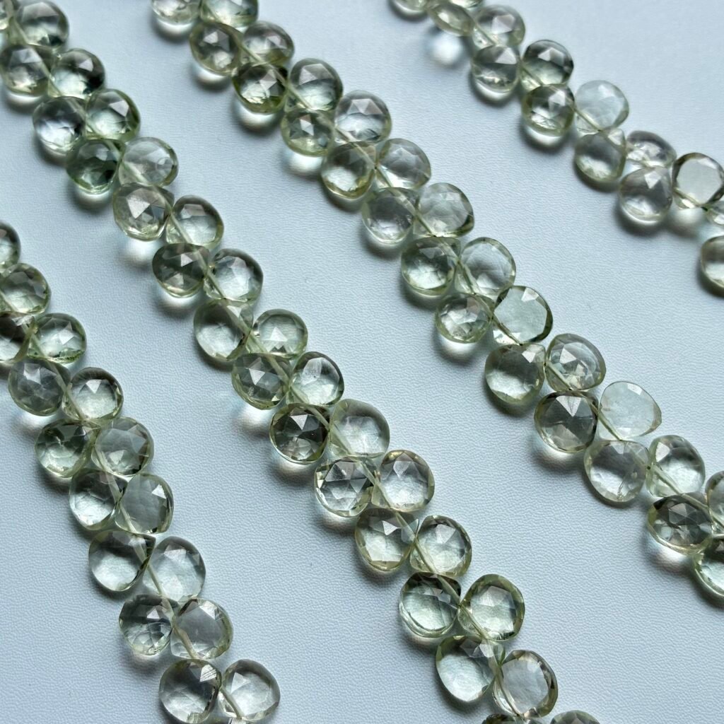 Green Amethyst, Faceted Heart, 20cm, 6.9*6.7*2.5 mm
