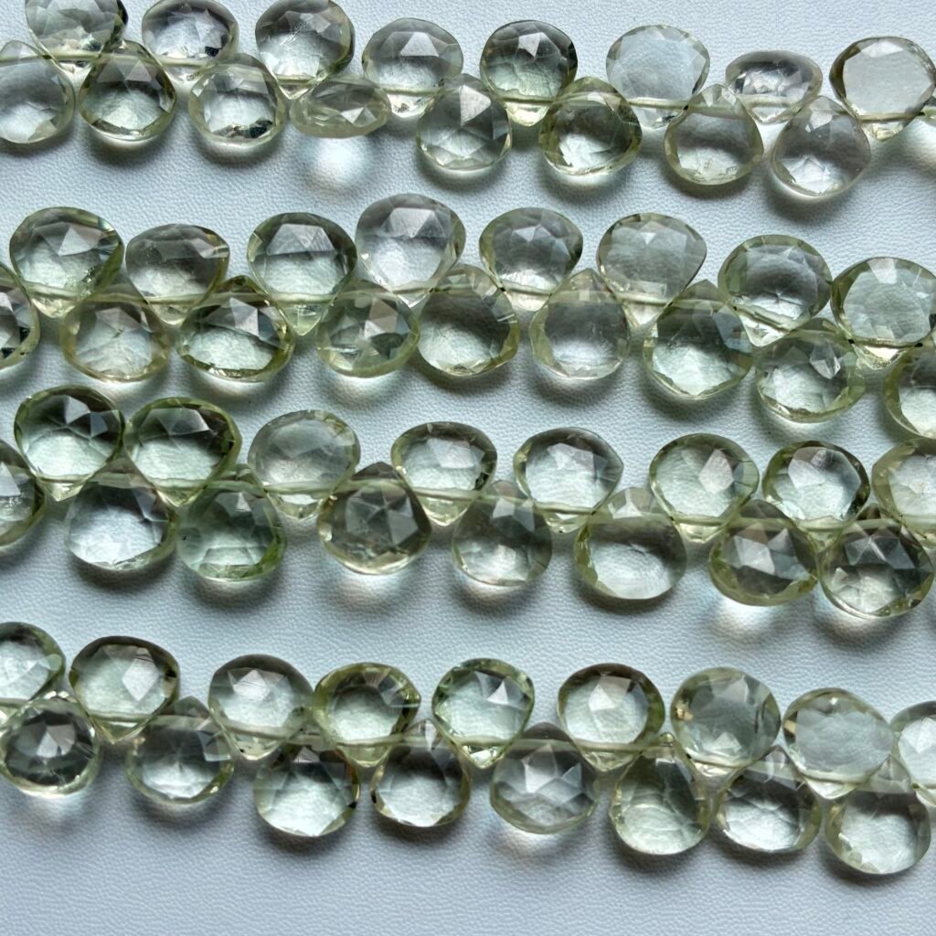 Green Amethyst, Faceted Heart, 20cm, 6.9*6.7*2.5 mm