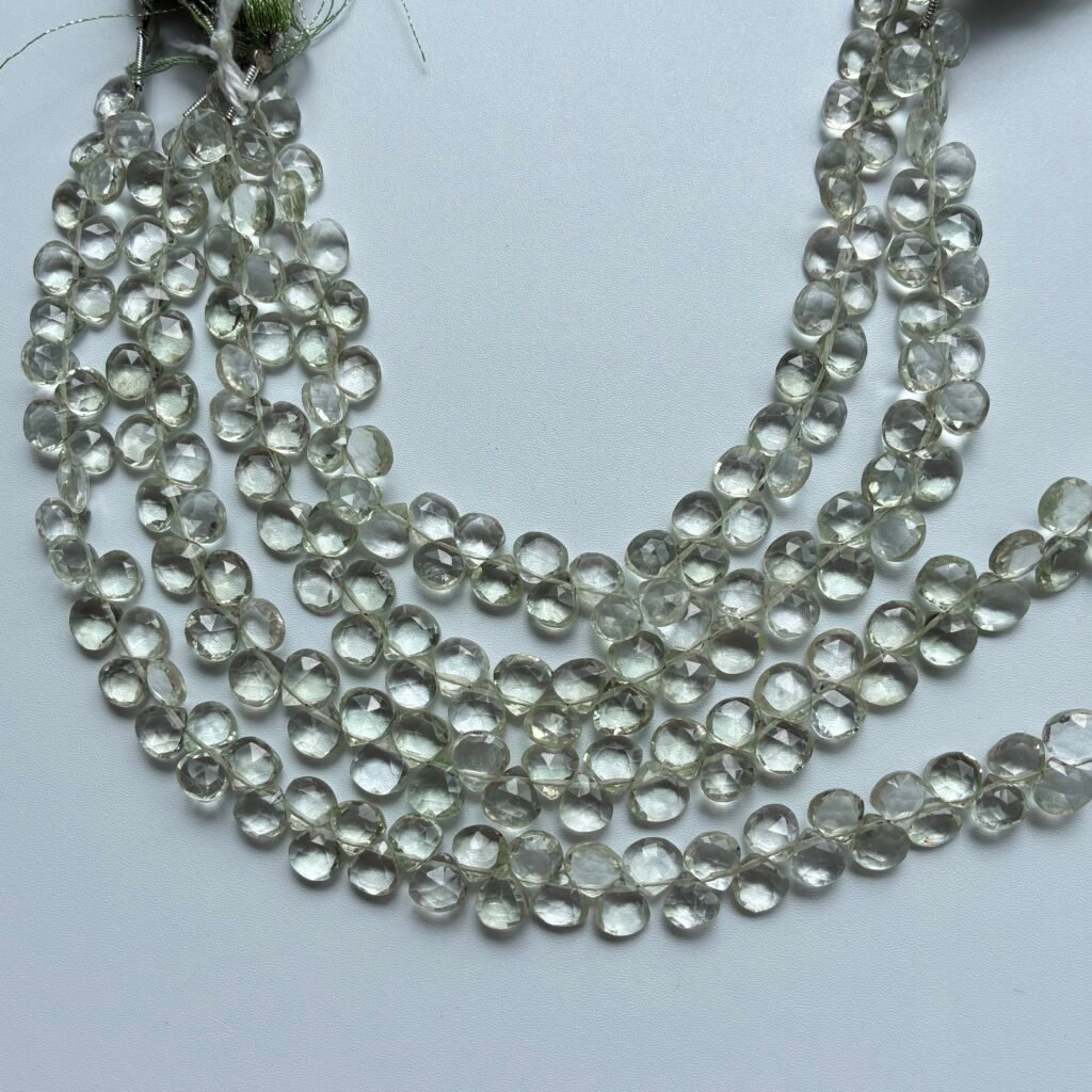 Green Amethyst, Faceted Heart, 20cm, 6.9*6.7*2.5 mm