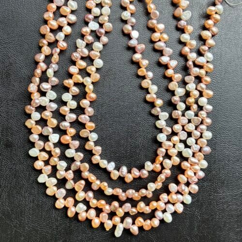 Freshwater Pearl, Peach Purple Potato, 6.8*5.2*3.8mm, 37 Cm