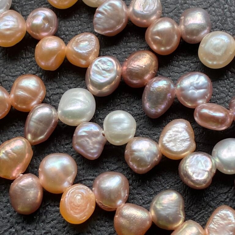 Freshwater Pearl, Peach Purple Potato, 6.8*5.2*3.8mm, 37 Cm