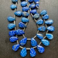 Lapis Carved Pear, 16.5*11*5-12.8*8.6*4.6 mm, 21 cm, 17 beads