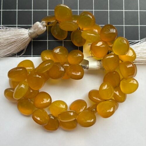 Yellow Chalcedony, Smooth Maron, 21 cm, 10.8*10.9*5.9 mm