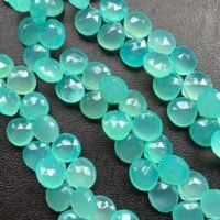 Chalcedony, Blue, Faceted Heart, 22 cm, 10.8*11.4*6.9 mm