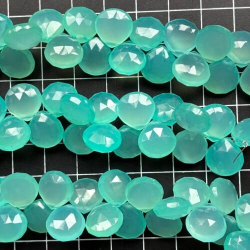 Chalcedony, Blue, Faceted Heart, 22 cm, 10.8*11.4*6.9 mm