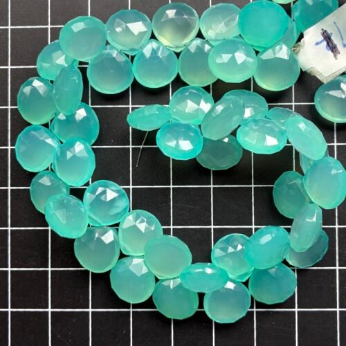 Chalcedony, Blue, Faceted Heart, 22 cm, 10.8*11.4*6.9 mm