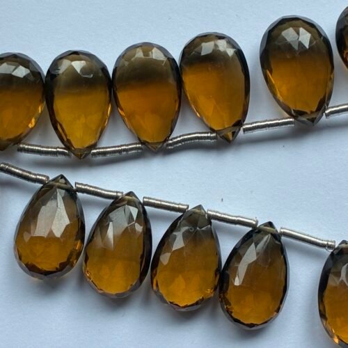 Beer Quartz, Faceted Pears, 16.4*11*7 mm, 18 beads