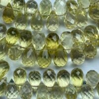 Lemon Quartz, Faceted Drops, 22 CM, 7.5*4.5mm