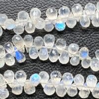 Rainbow Moonstone. Faceted Drop, 22 cm, 5.6*4.2 mm