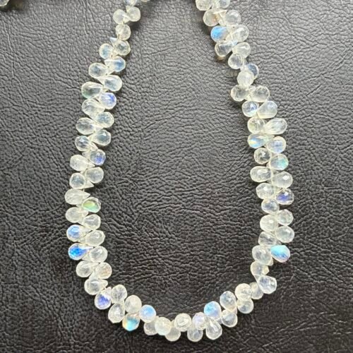 Rainbow Moonstone. Faceted Drop, 22 cm, 5.6*4.2 mm