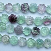 Fluorite Carving Flower, 12 MM, 20 Flower
