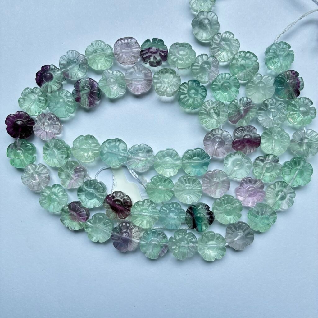 Fluorite Carving Flower, 12 MM, 20 Flower
