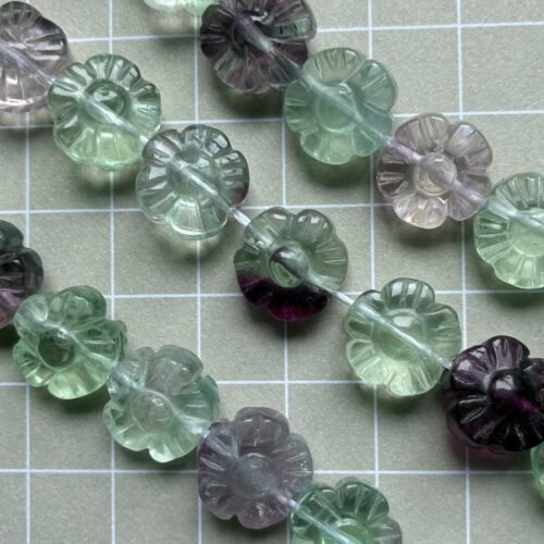 Fluorite Carving Flower, 12 MM, 20 Flower