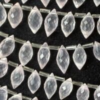 Rose Quartz,  Faceted Dew Drop, 15 Piece, 12.7*6.3mm- 10*5.3mm