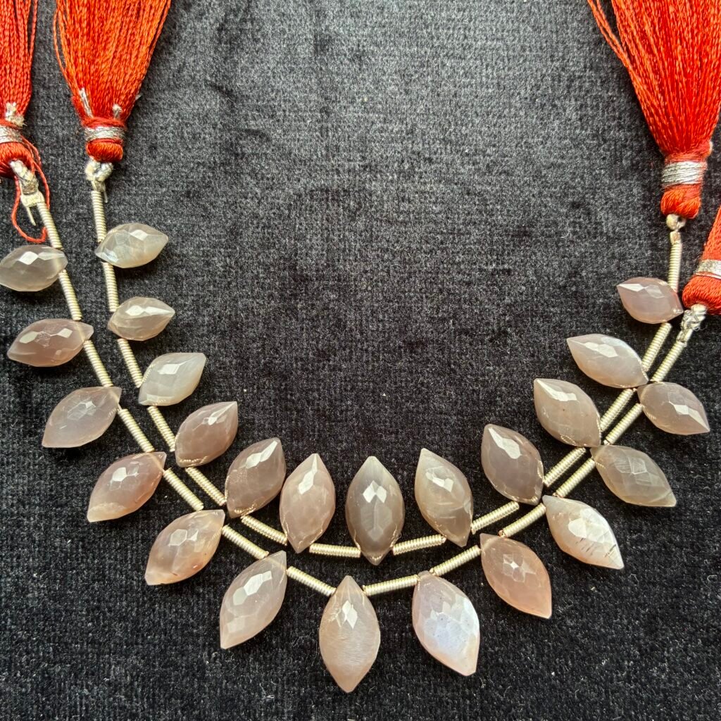 Chocolate Moonstone, Faceted Dew Drop, 12 beads, 14.3*8mm- 9.8*6 mm