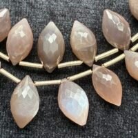 Chocolate Moonstone, Faceted Dew Drop, 12 beads, 14.3*8mm- 9.8*6 mm
