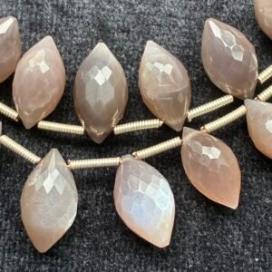 Chocolate Moonstone, Faceted Dew Drop, 12 beads, 14.3*8mm- 9.8*6 mm