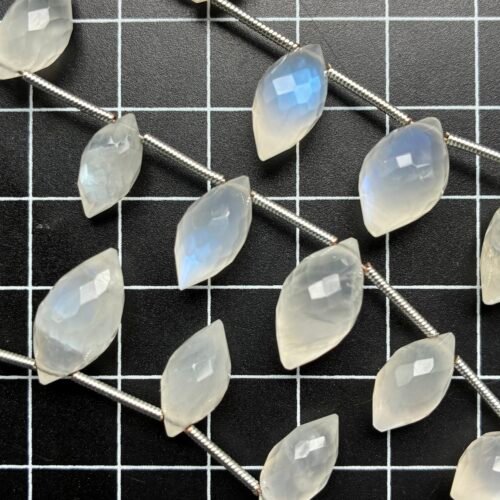 Rainbow Moonstone, Faceted Dew Drop, 10 beads, 14.8*7.7mm -11.4*6 mm