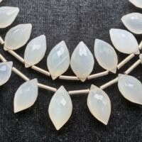 White Moonstone, Faceted Dew Drop, 12 beads, 14*7mm - 10*4.9mm