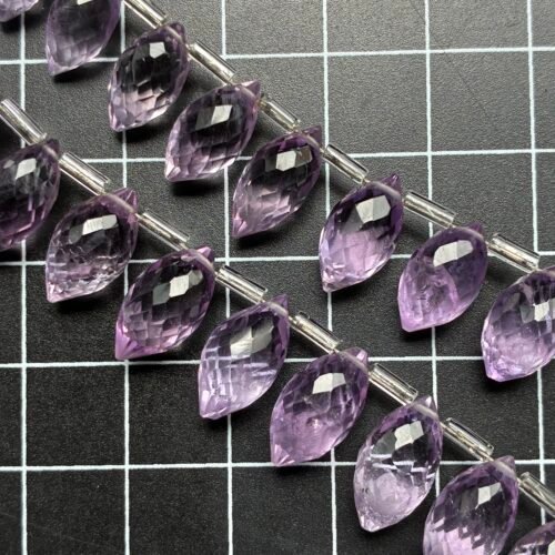 Amethyst Faceted Dew Drop, 18 beads,13.2*7.4mm- 10.3*5.9mm
