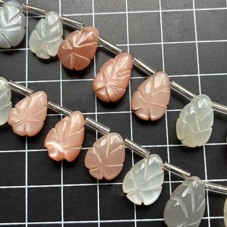 Multi Moonstone Carved Pear,17 beads, 14.8*10.4*6 mm-13.2*8.8*3.3mm