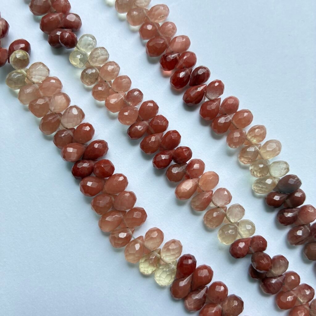 Andesine , Faceted Drops, 20Cm , 7*4mm