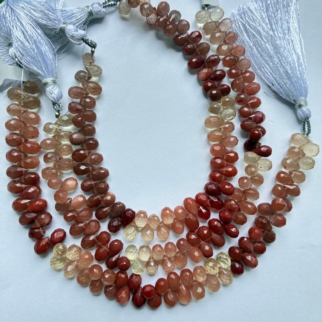 Andesine , Faceted Drops, 20Cm , 7*4mm