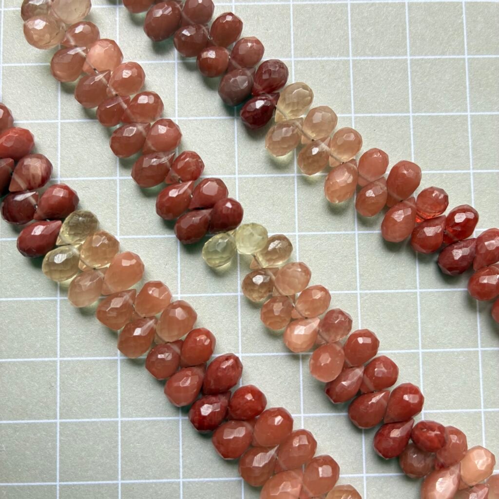 Andesine , Faceted Drops, 20Cm , 7*4mm