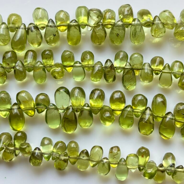 Peridot ,Smooth Drops , 18cm , 5*3mm
