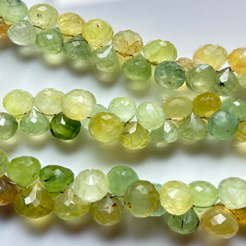 Prehnite, Faceted Onions, 24Cm, 8*9mm