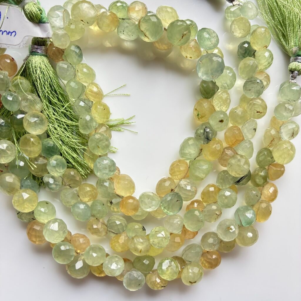 Prehnite, Faceted Onions, 24Cm, 8*9mm
