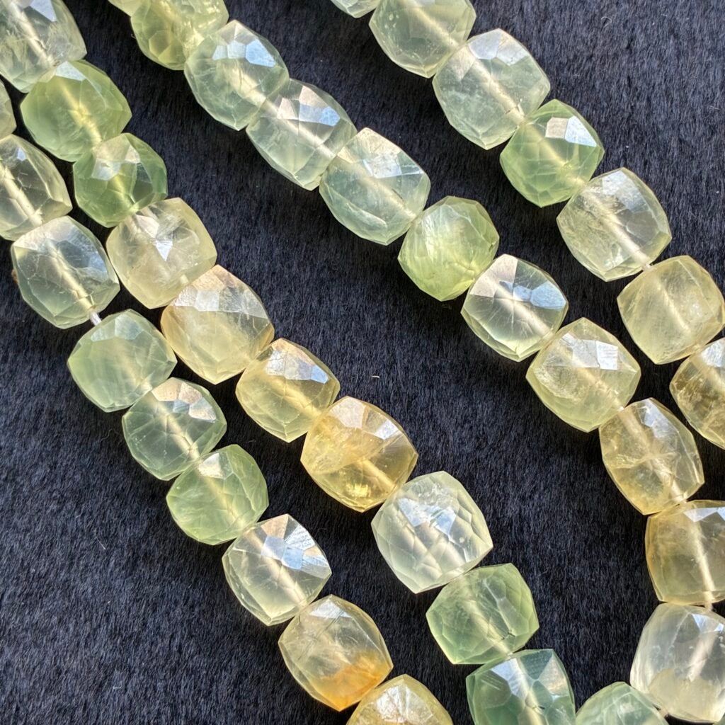 Prehnite ,Faceted Box, 25cm, 8*8mm